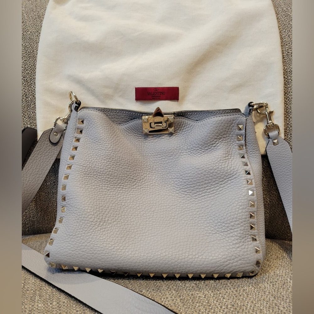 Valentino Rockstud Messenger Bag, Grey